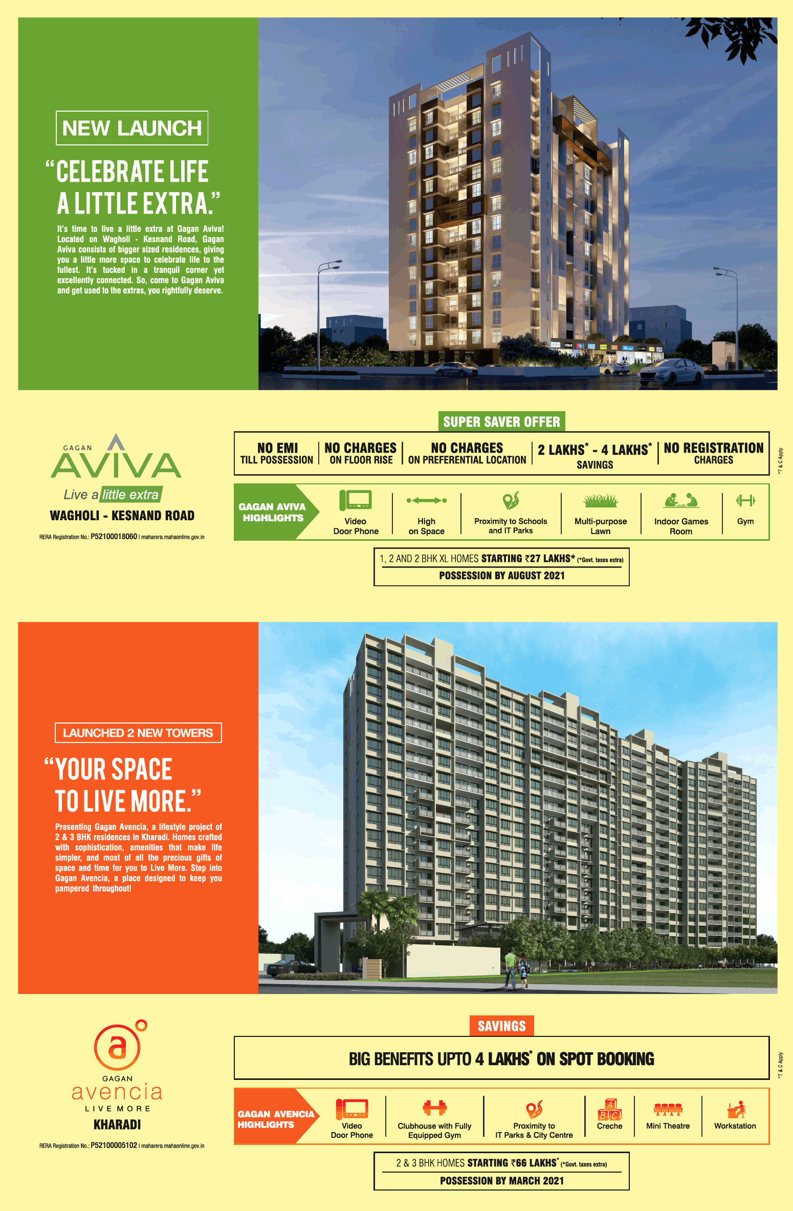 Gagan Groups introducing Aviva & Avencia in Pune Update